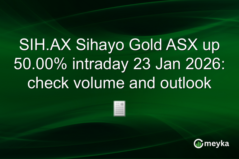 SIH.AX Sihayo Gold ASX up 50.00% intraday 23 Jan 2026: check volume and outlook