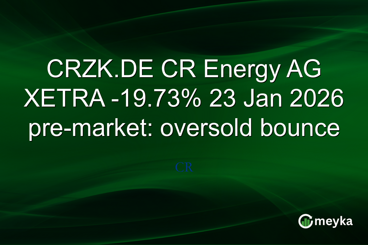 CRZK.DE CR Energy AG XETRA -19.73% 23 Jan 2026 pre-market: oversold bounce