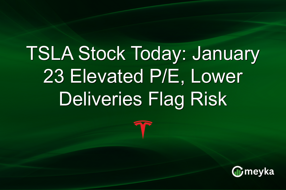 TSLA Stock Today: January 23 Elevated P/E, Lower Deliveries Flag Risk