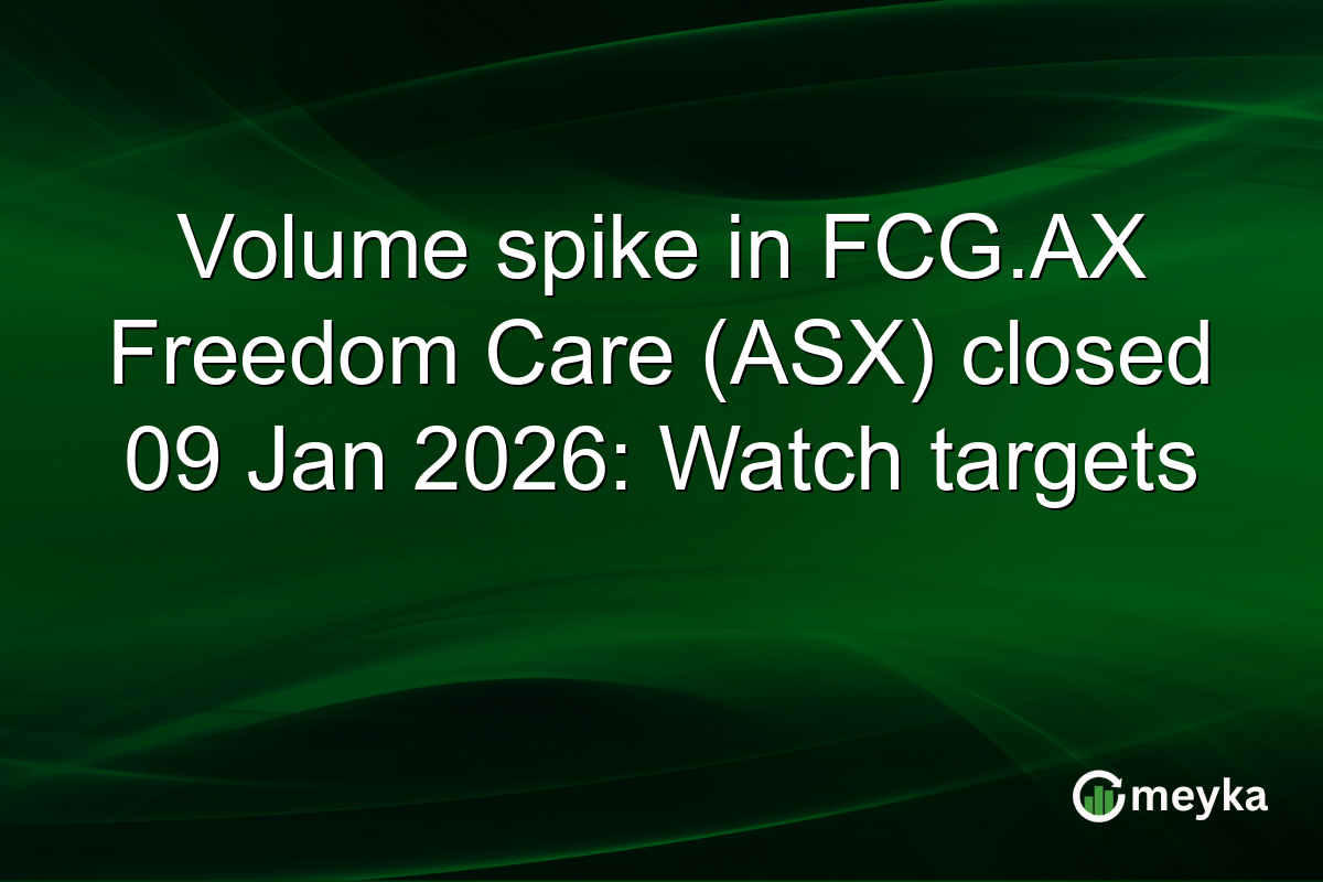 Volume spike in FCG.AX Freedom Care (ASX) closed 09 Jan 2026: Watch targets