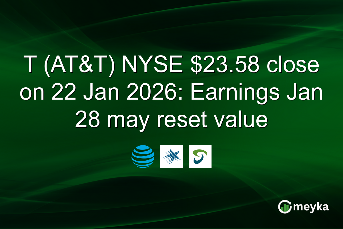 T (AT&T) NYSE $23.58 close on 22 Jan 2026: Earnings Jan 28 may reset value