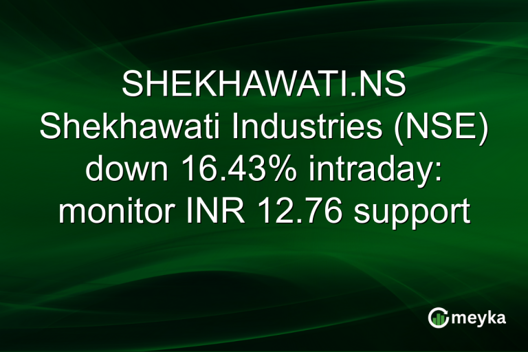 SHEKHAWATI.NS Shekhawati Industries (NSE) down 16.43% intraday: monitor INR 12.76 support
