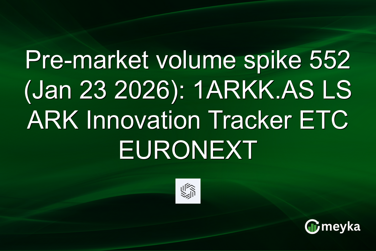 Pre-market volume spike 552 (Jan 23 2026): 1ARKK.AS LS ARK Innovation Tracker ETC EURONEXT