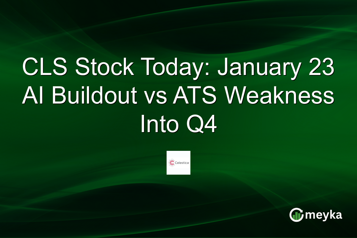 CLS Stock Today: January 23 AI Buildout vs ATS Weakness Into Q4