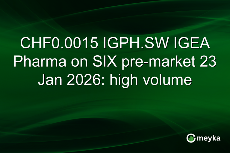 CHF0.0015 IGPH.SW IGEA Pharma on SIX pre-market 23 Jan 2026: high volume