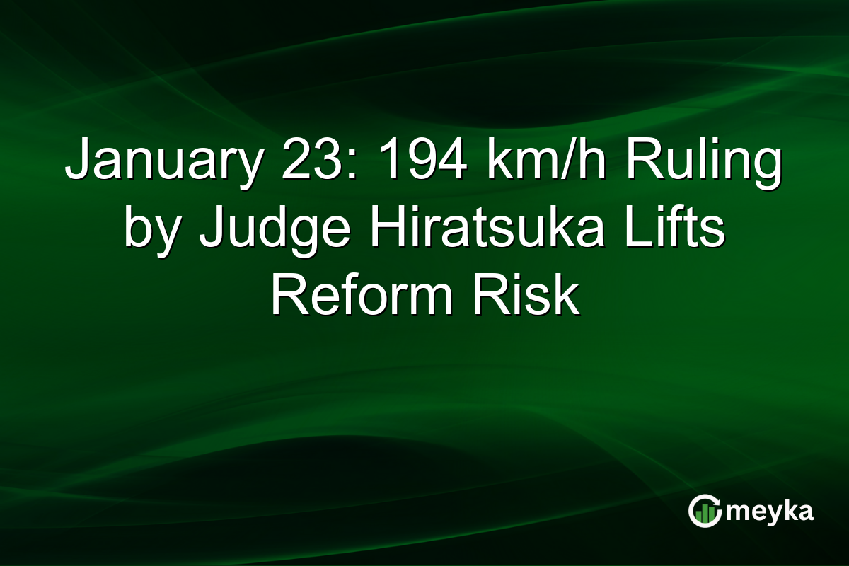 January 23: 194 km/h Ruling by Judge Hiratsuka Lifts Reform Risk