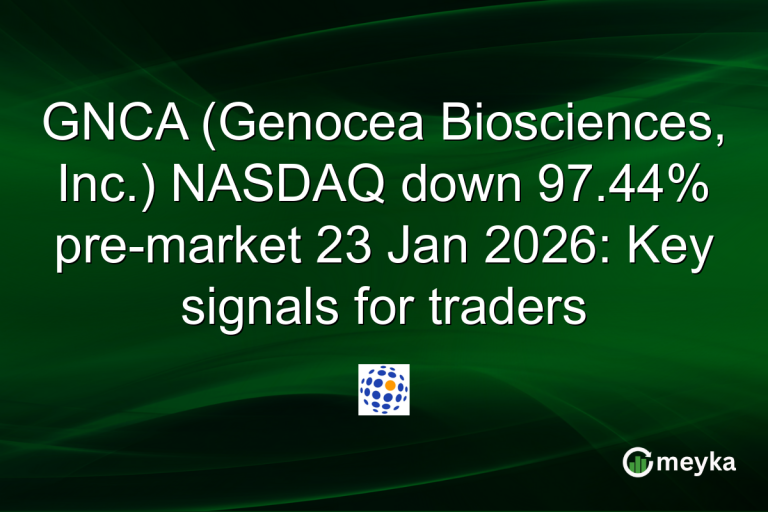 GNCA (Genocea Biosciences, Inc.) NASDAQ down 97.44% pre-market 23 Jan 2026: Key signals for traders