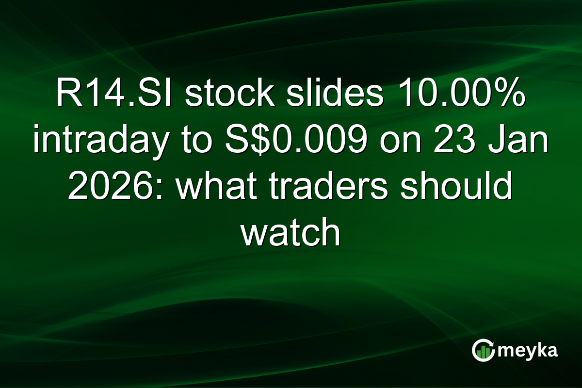 R14.SI stock slides 10.00% intraday to S$0.009 on 23 Jan 2026: what traders should watch