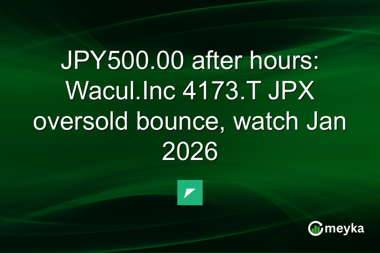 JPY500.00 after hours: Wacul.Inc 4173.T JPX oversold bounce, watch Jan 2026