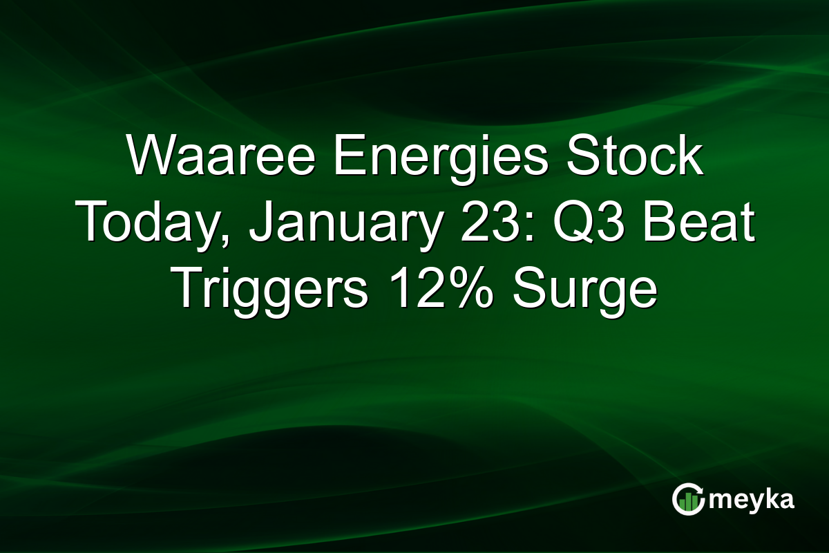 Waaree Energies Stock Today, January 23: Q3 Beat Triggers 12% Surge