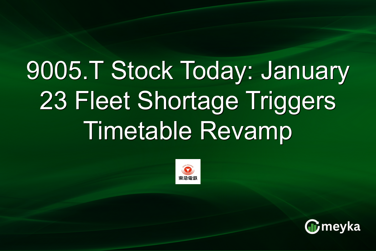 9005.T Stock Today: January 23 Fleet Shortage Triggers Timetable Revamp