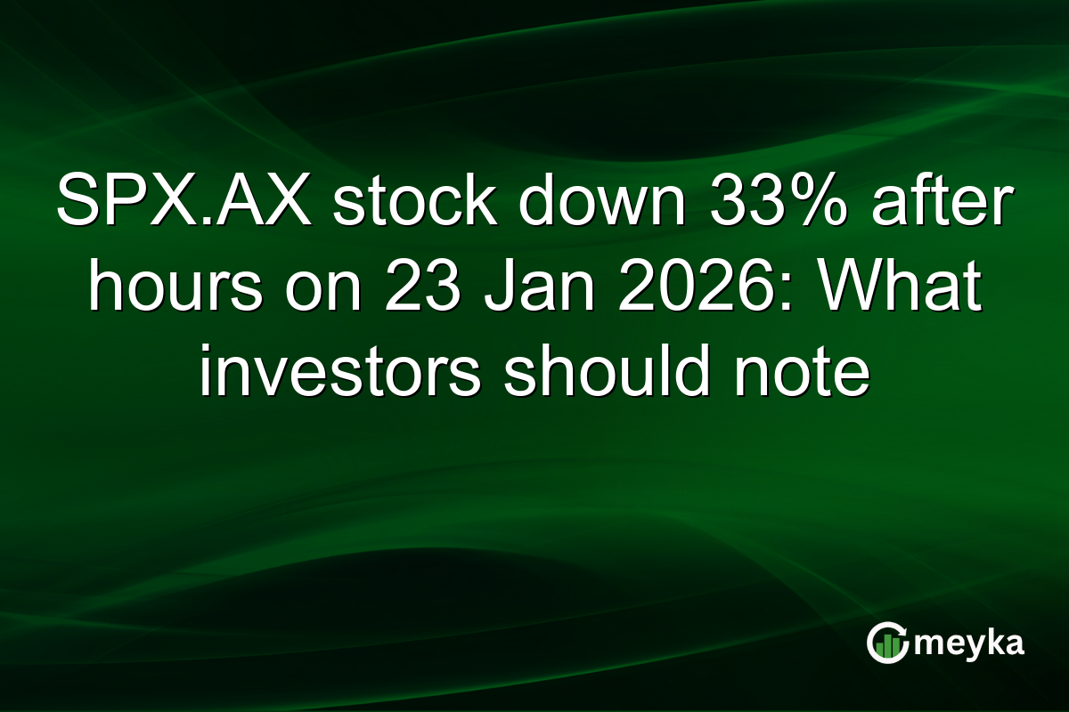 SPX.AX stock down 33% after hours on 23 Jan 2026: What investors should note