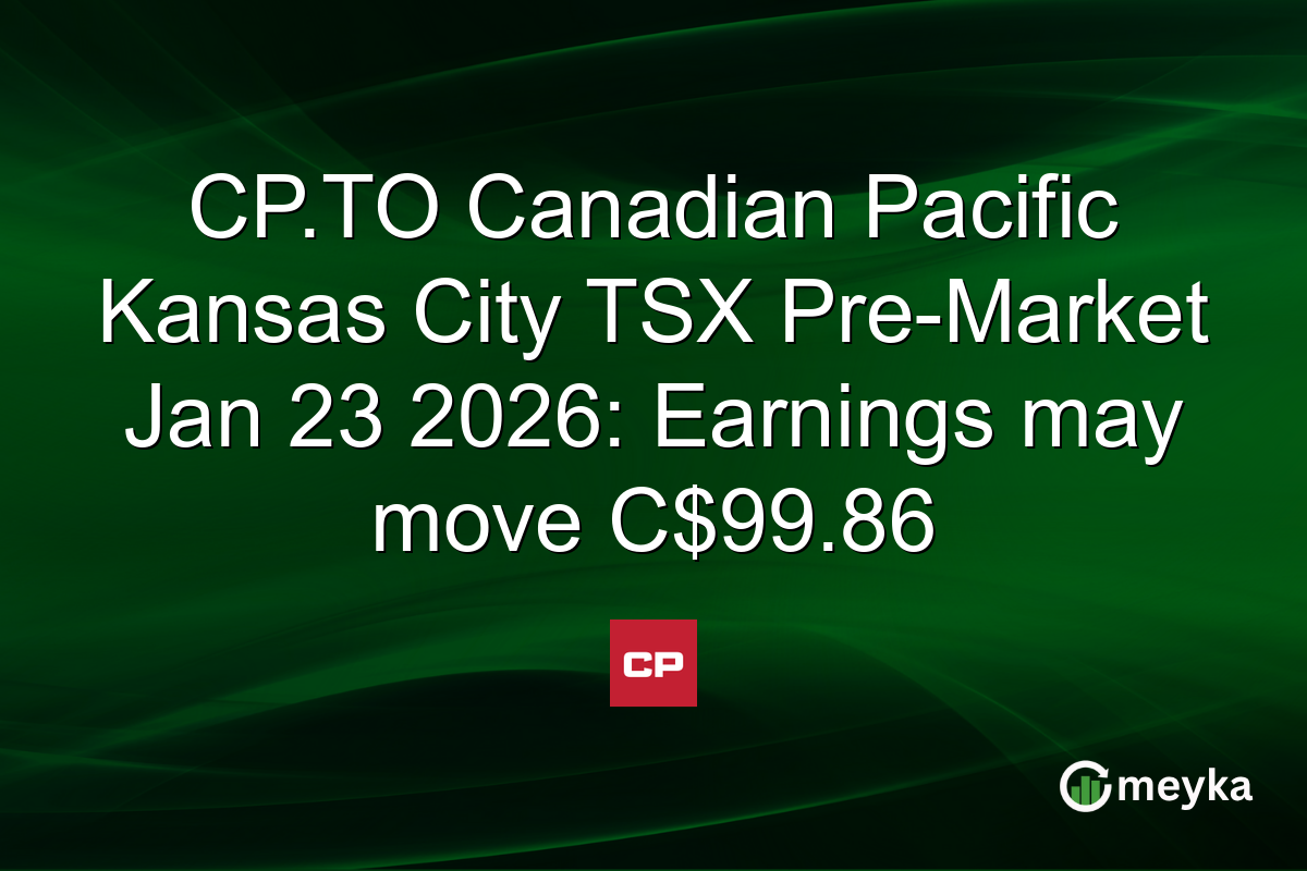 CP.TO Canadian Pacific Kansas City TSX Pre-Market Jan 23 2026: Earnings may move C$99.86