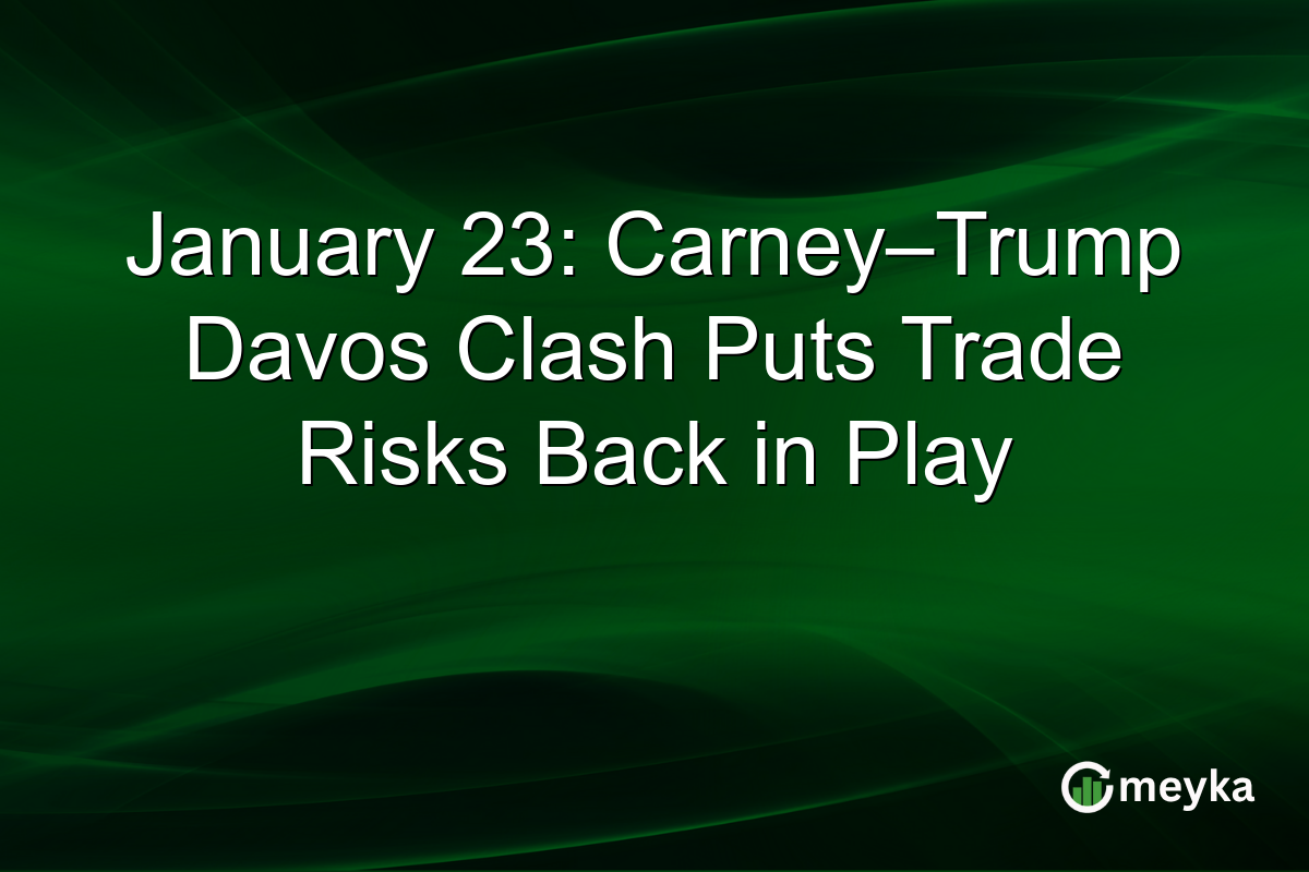 January 23: Carney–Trump Davos Clash Puts Trade Risks Back in Play