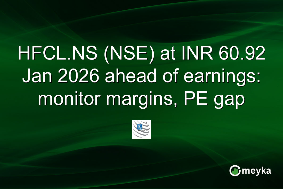 HFCL.NS (NSE) at INR 60.92 Jan 2026 ahead of earnings: monitor margins, PE gap
