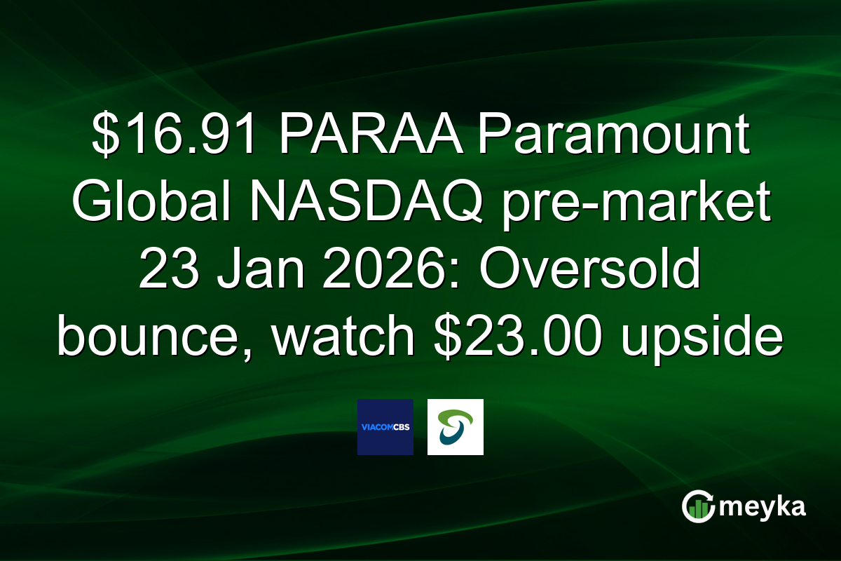$16.91 PARAA Paramount Global NASDAQ pre-market 23 Jan 2026: Oversold bounce, watch $23.00 upside