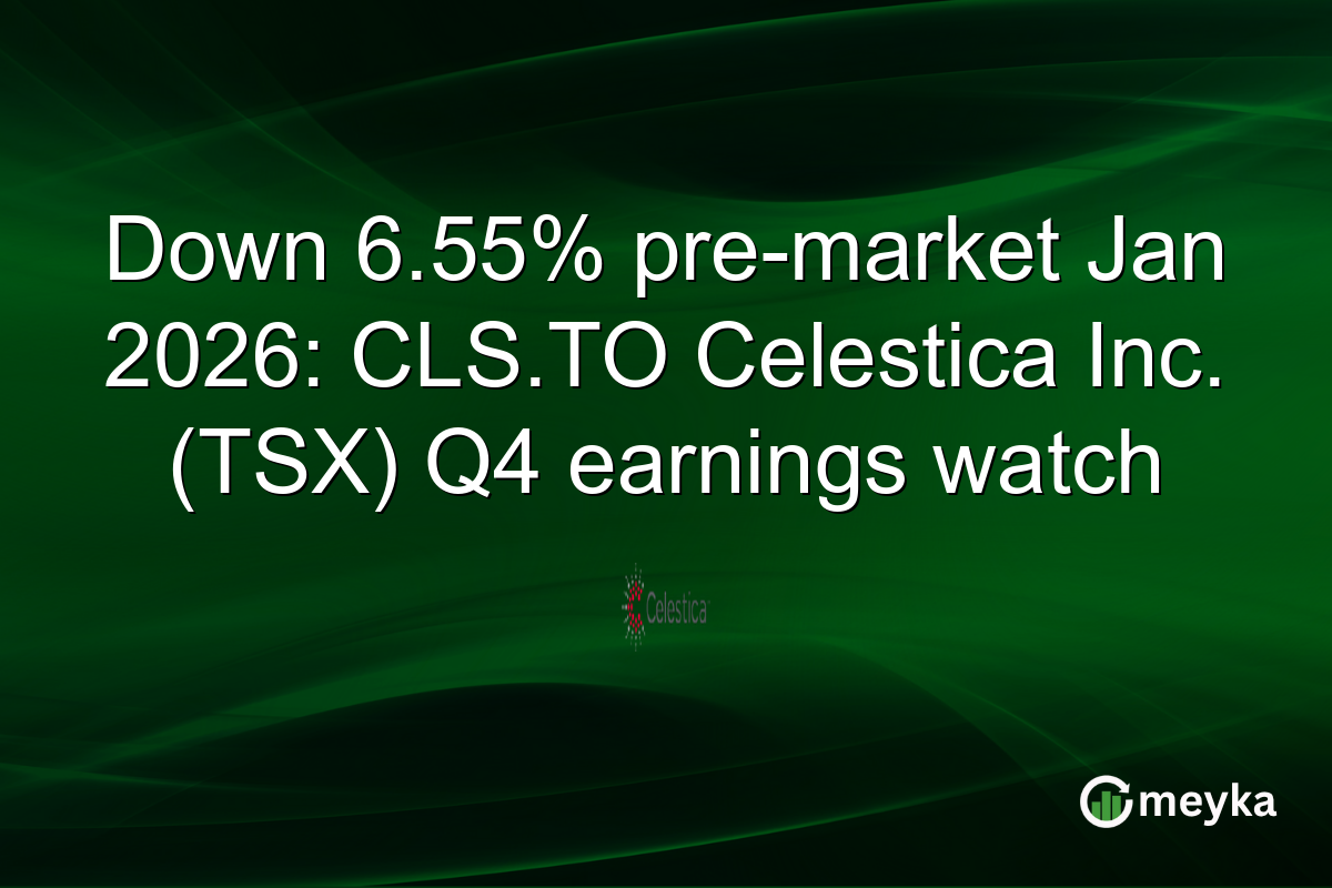 Down 6.55% pre-market Jan 2026: CLS.TO Celestica Inc. (TSX) Q4 earnings watch