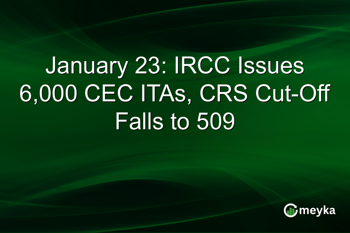 January 23: IRCC Issues 6,000 CEC ITAs, CRS Cut-Off Falls to 509