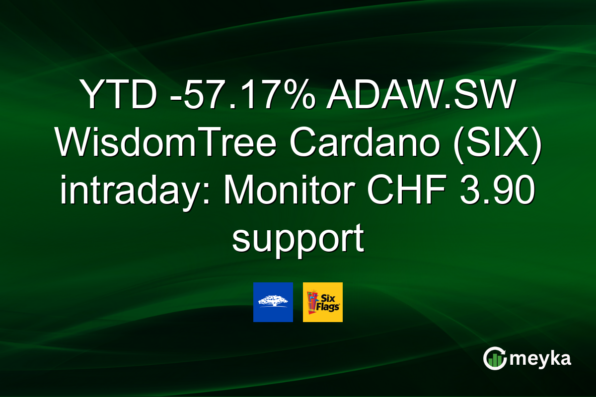 YTD -57.17% ADAW.SW WisdomTree Cardano (SIX) intraday: Monitor CHF 3.90 support