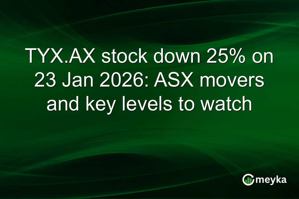 TYX.AX stock down 25% on 23 Jan 2026: ASX movers and key levels to watch