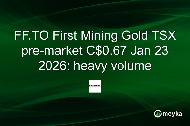 FF.TO First Mining Gold TSX pre-market C$0.67 Jan 23 2026: heavy volume