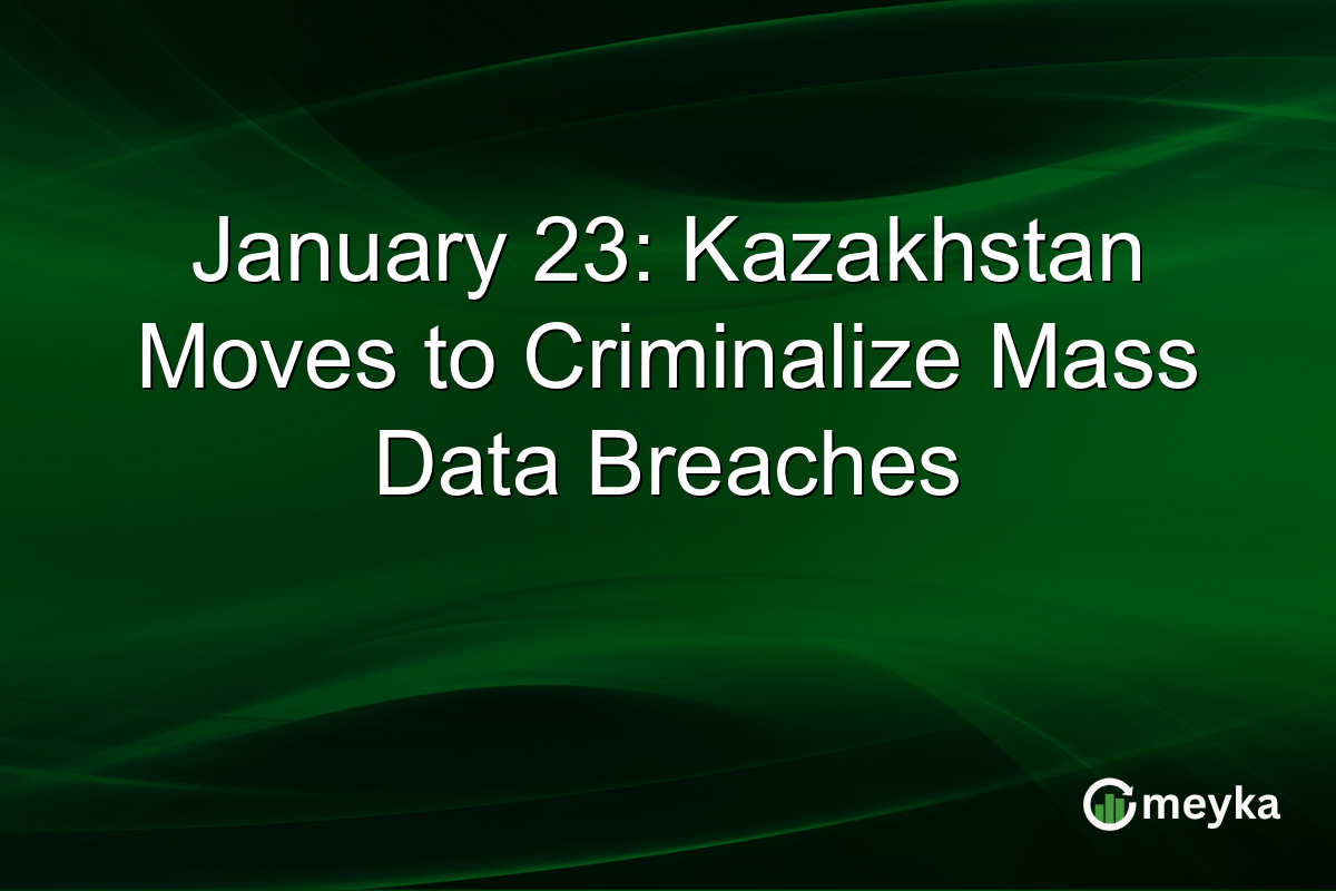 January 23: Kazakhstan Moves to Criminalize Mass Data Breaches