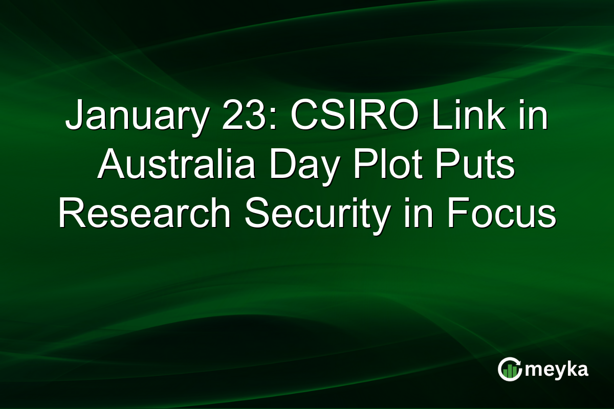 January 23: CSIRO Link in Australia Day Plot Puts Research Security in Focus