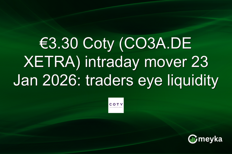 €3.30 Coty (CO3A.DE XETRA) intraday mover 23 Jan 2026: traders eye liquidity
