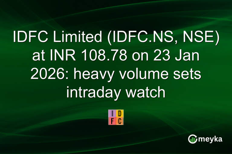 IDFC Limited (IDFC.NS, NSE) at INR 108.78 on 23 Jan 2026: heavy volume sets intraday watch