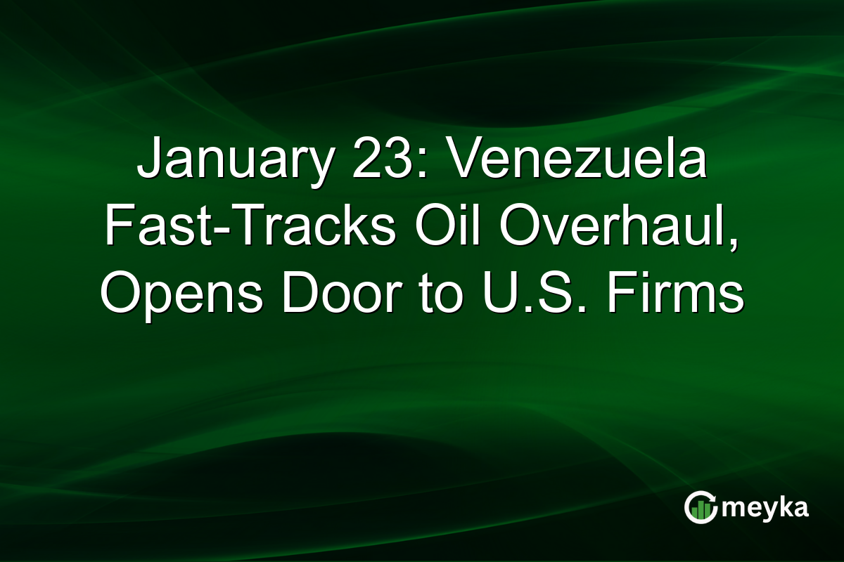 January 23: Venezuela Fast-Tracks Oil Overhaul, Opens Door to U.S. Firms