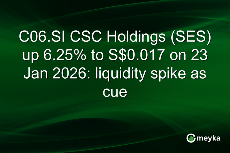 C06.SI CSC Holdings (SES) up 6.25% to S$0.017 on 23 Jan 2026: liquidity spike as cue