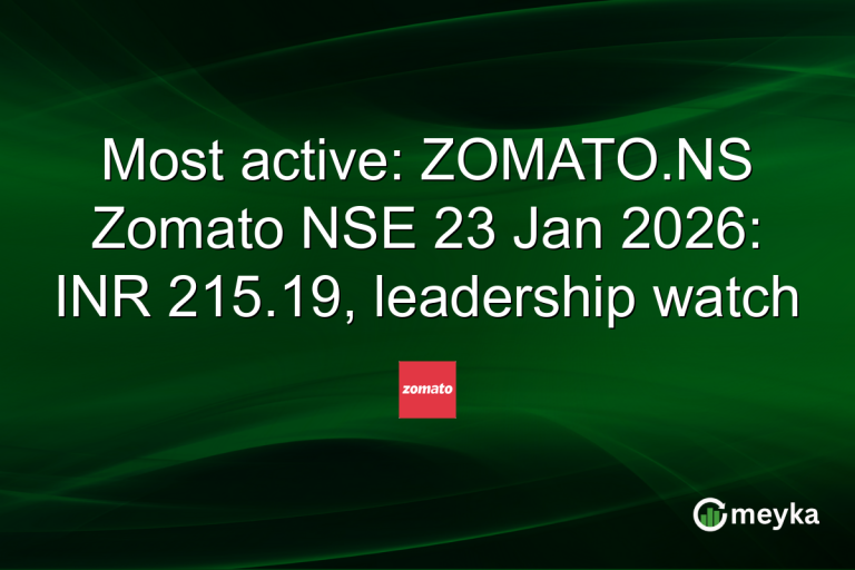 Most active: ZOMATO.NS Zomato NSE 23 Jan 2026: INR 215.19, leadership watch