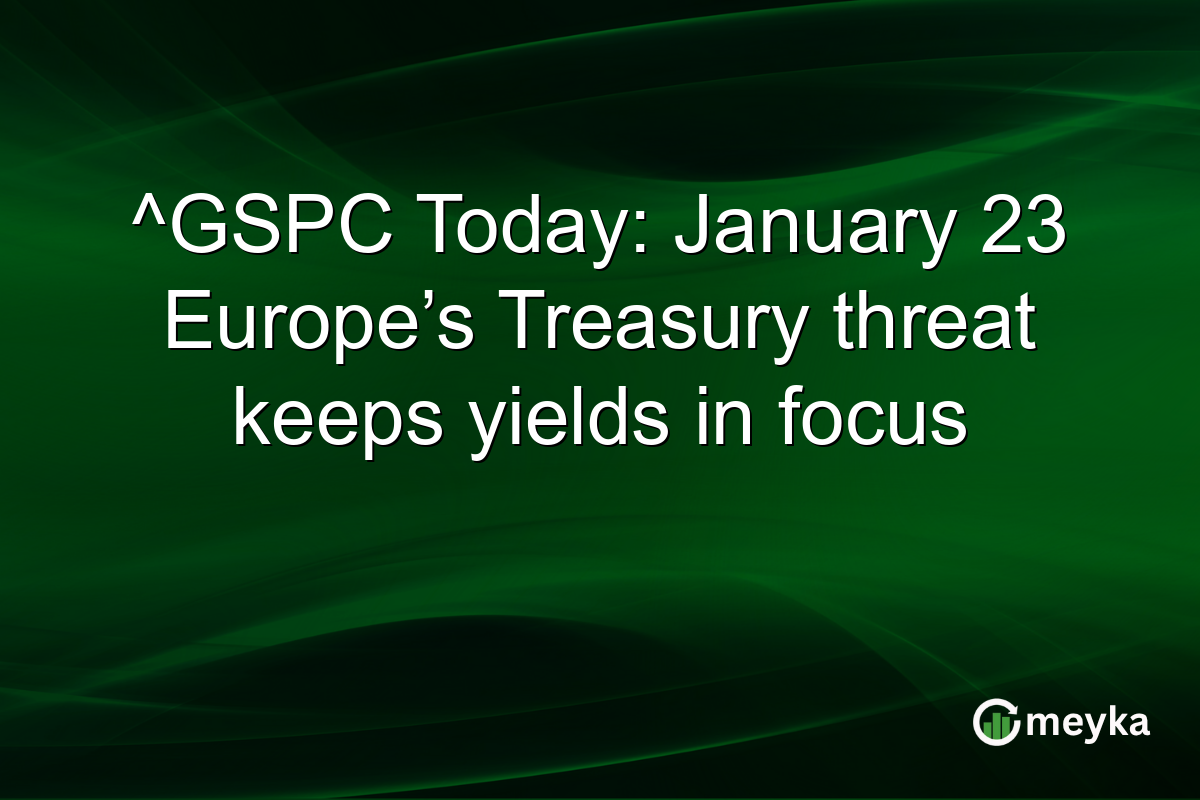 ^GSPC Today: January 23 Europe’s Treasury threat keeps yields in focus
