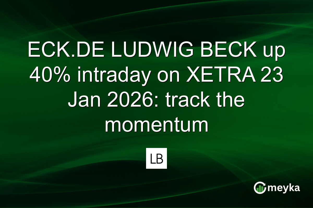 ECK.DE LUDWIG BECK up 40% intraday on XETRA 23 Jan 2026: track the momentum