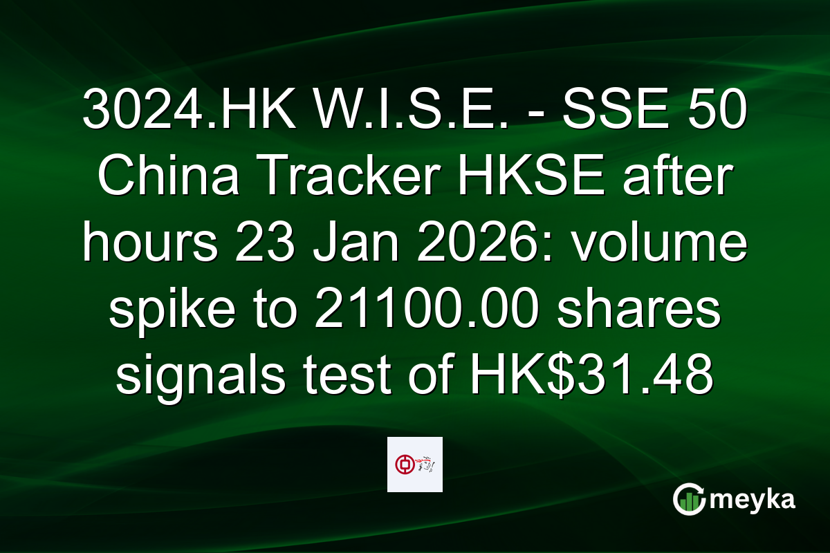 3024.HK W.I.S.E. - SSE 50 China Tracker HKSE after hours 23 Jan 2026: volume spike to 21100.00 shares signals test of HK$31.48