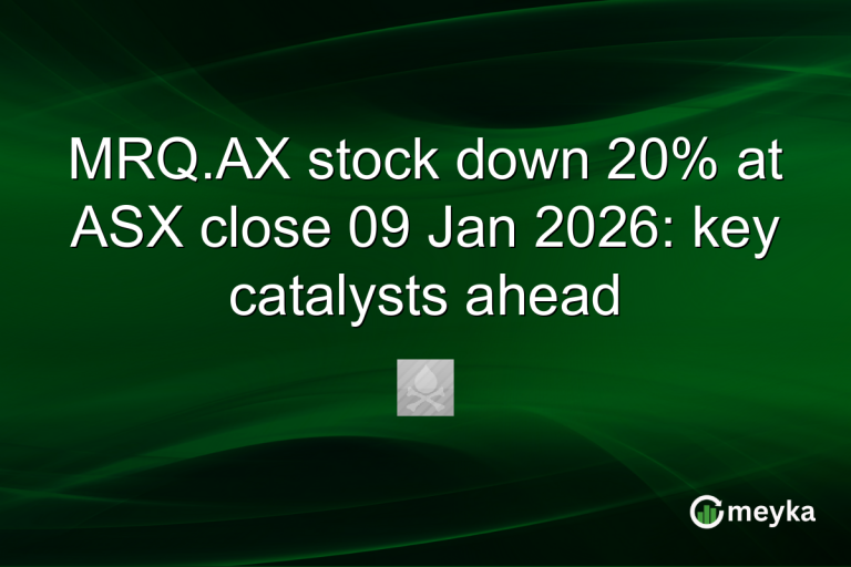 MRQ.AX stock down 20% at ASX close 09 Jan 2026: key catalysts ahead