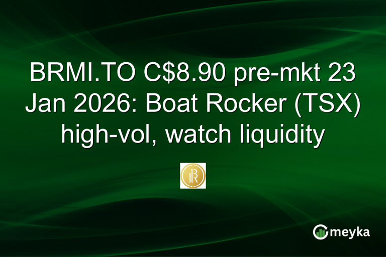 BRMI.TO C$8.90 pre-mkt 23 Jan 2026: Boat Rocker (TSX) high-vol, watch liquidity