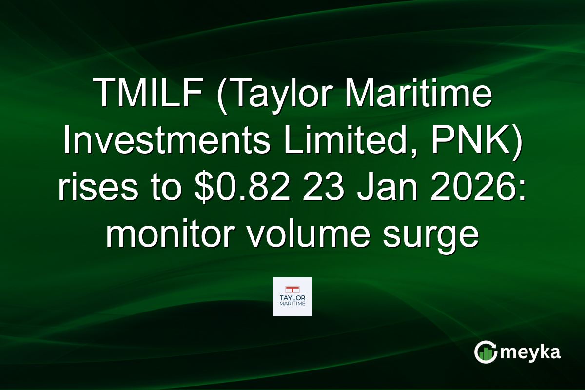TMILF (Taylor Maritime Investments Limited, PNK) rises to $0.82 23 Jan 2026: monitor volume surge