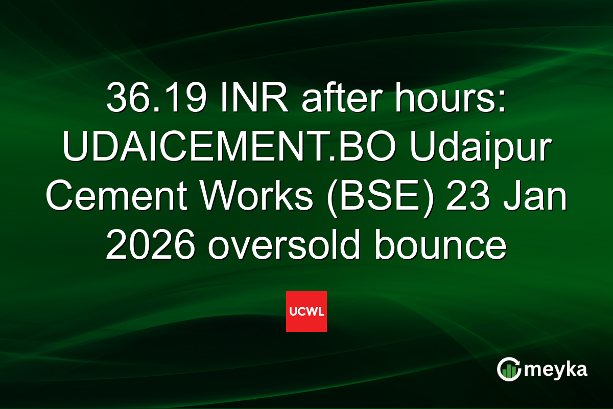 36.19 INR after hours: UDAICEMENT.BO Udaipur Cement Works (BSE) 23 Jan 2026 oversold bounce
