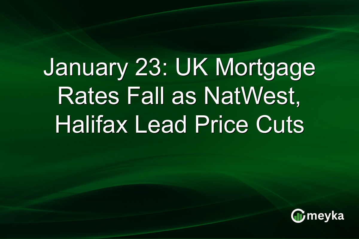 January 23: UK Mortgage Rates Fall as NatWest, Halifax Lead Price Cuts