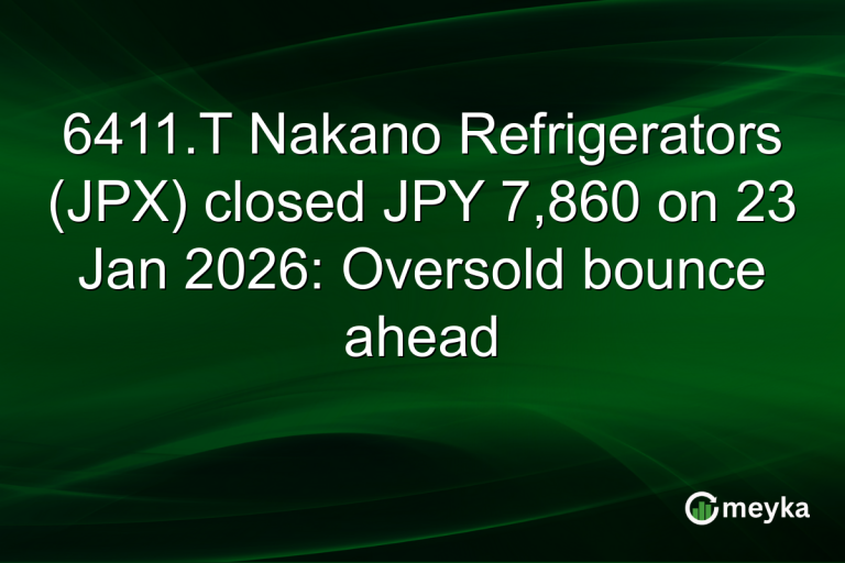 6411.T Nakano Refrigerators (JPX) closed JPY 7,860 on 23 Jan 2026: Oversold bounce ahead