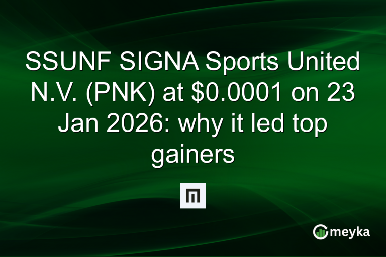 SSUNF SIGNA Sports United N.V. (PNK) at $0.0001 on 23 Jan 2026: why it led top gainers
