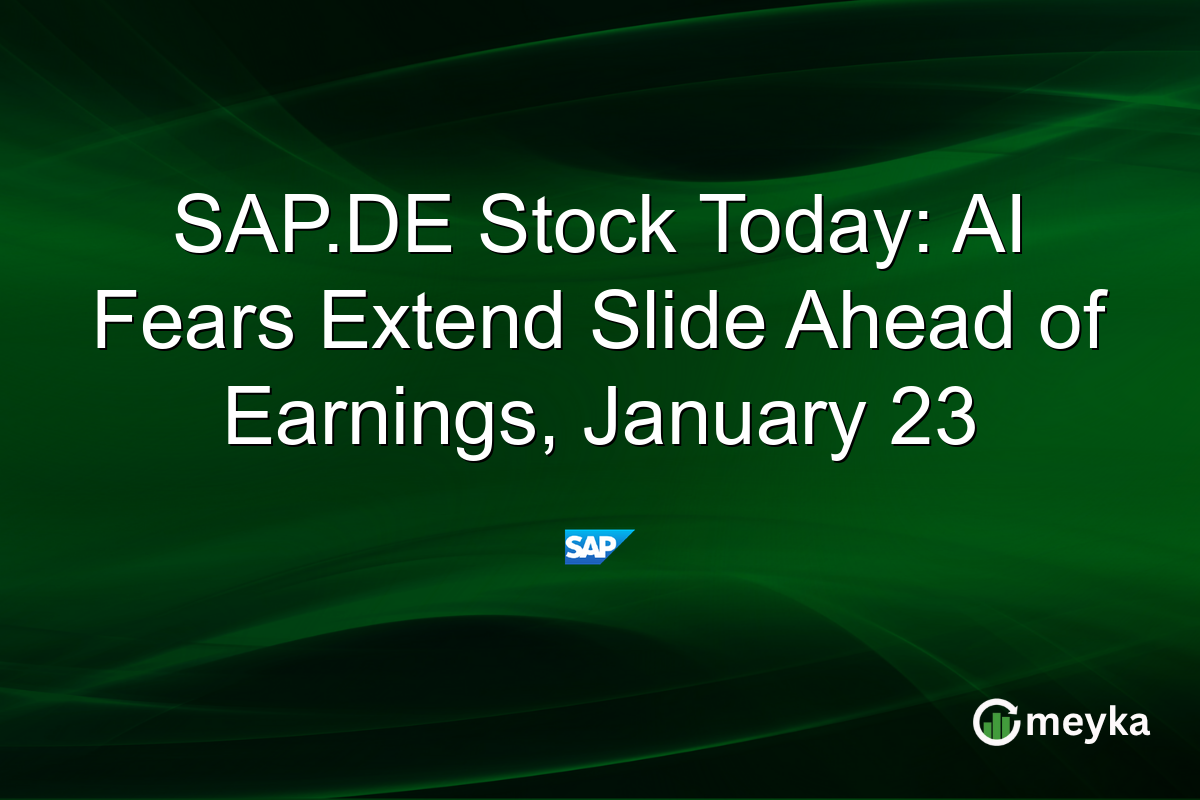SAP.DE Stock Today: AI Fears Extend Slide Ahead of Earnings, January 23
