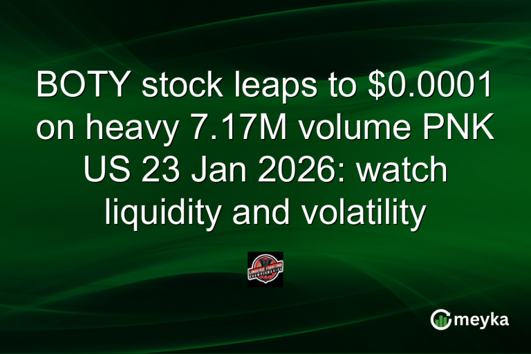 BOTY stock leaps to $0.0001 on heavy 7.17M volume PNK US 23 Jan 2026: watch liquidity and volatility