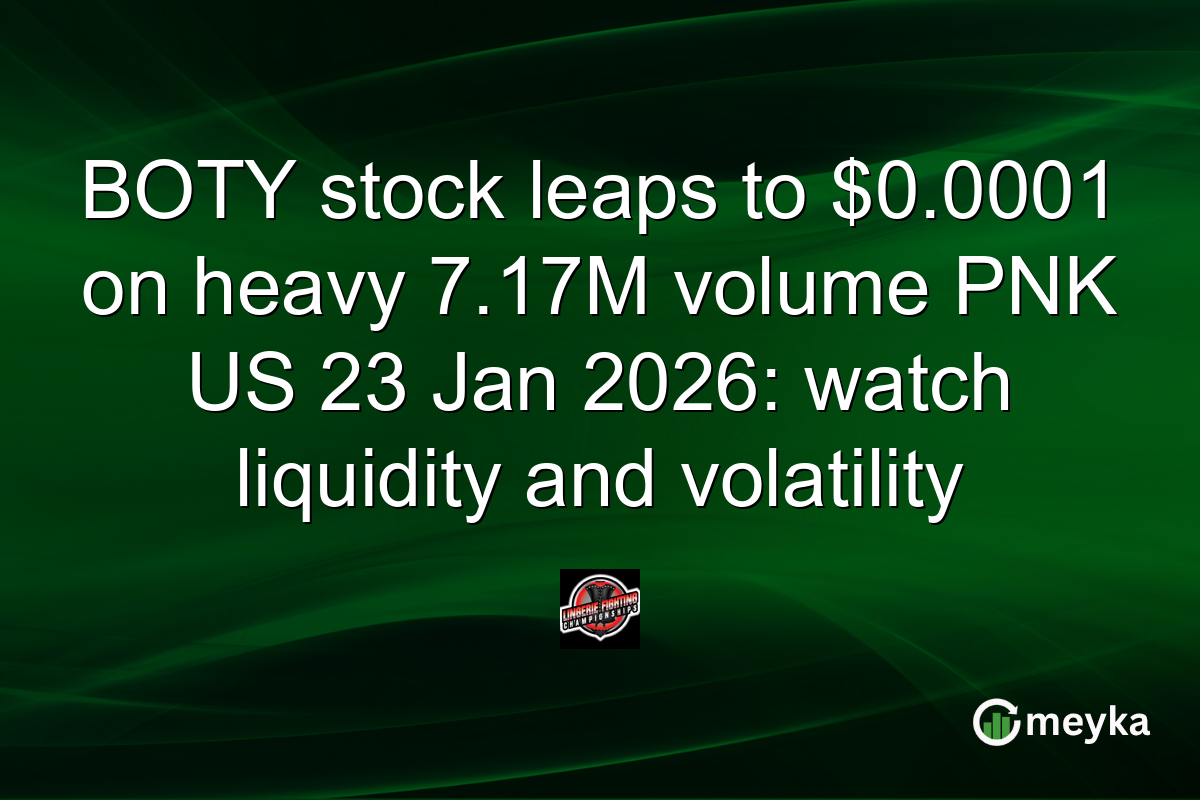 BOTY stock leaps to $0.0001 on heavy 7.17M volume PNK US 23 Jan 2026: watch liquidity and volatility