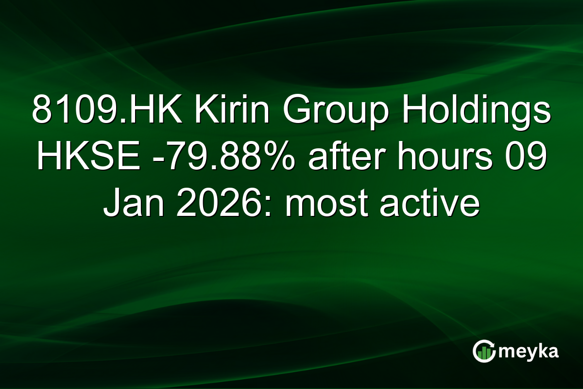 8109.HK Kirin Group Holdings HKSE -79.88% after hours 09 Jan 2026: most active