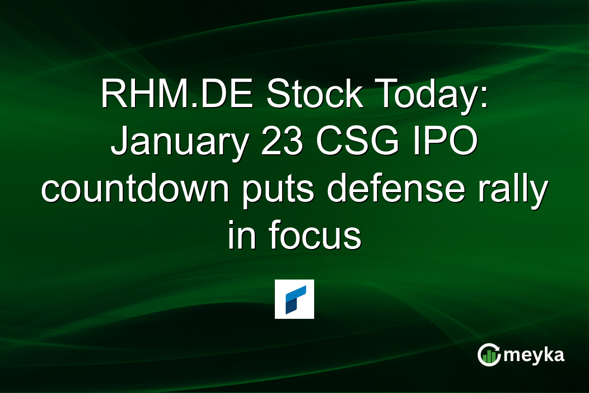 RHM.DE Stock Today: January 23 CSG IPO countdown puts defense rally in focus