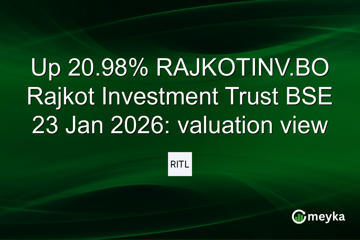 Up 20.98% RAJKOTINV.BO Rajkot Investment Trust BSE 23 Jan 2026: valuation view
