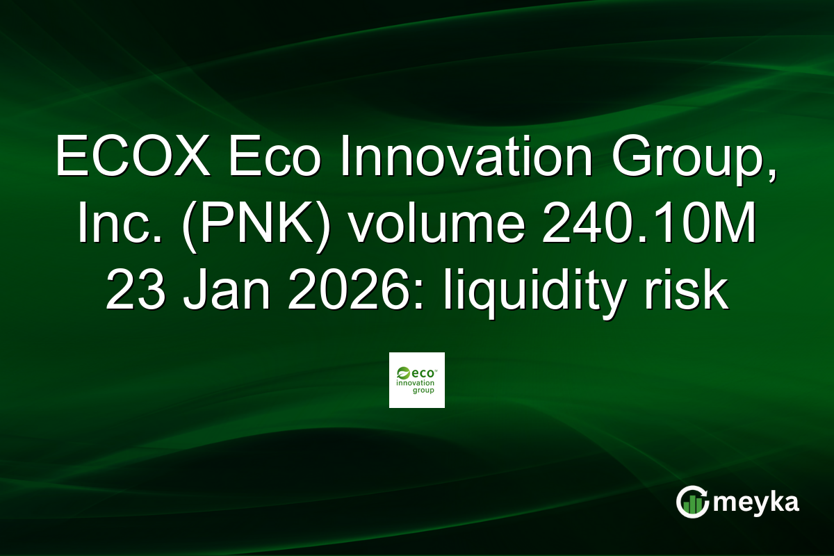 ECOX Eco Innovation Group, Inc. (PNK) volume 240.10M 23 Jan 2026: liquidity risk