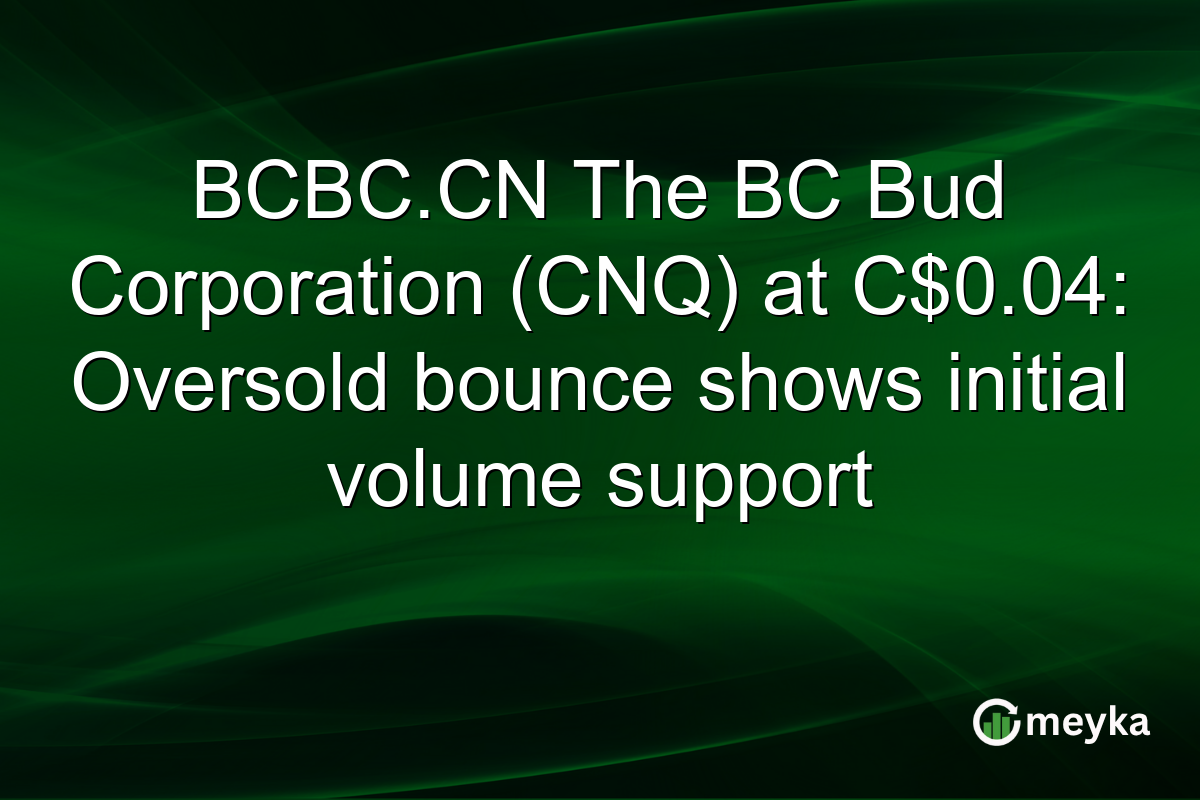 BCBC.CN The BC Bud Corporation (CNQ) at C$0.04: Oversold bounce shows initial volume support